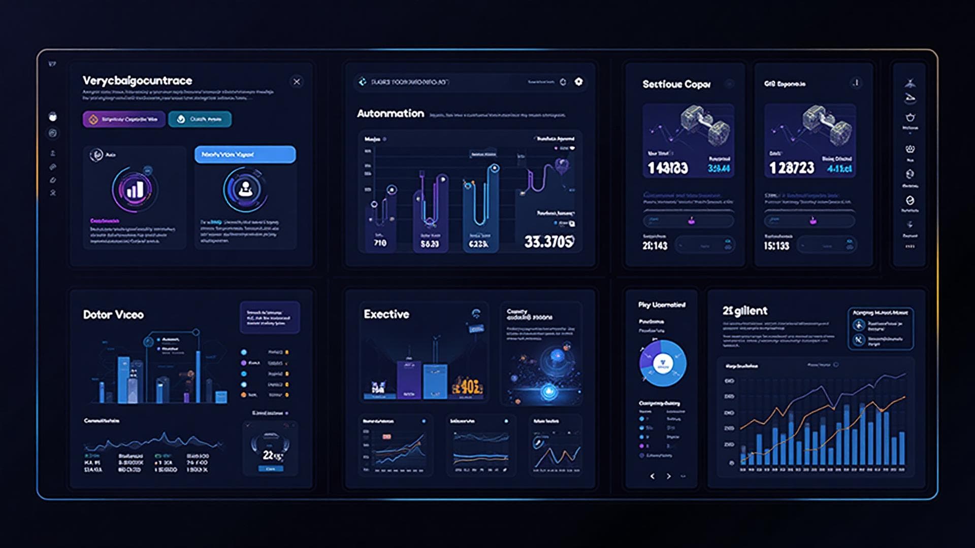 AI Marketing Dashboard Interface showing analytics and automation tools